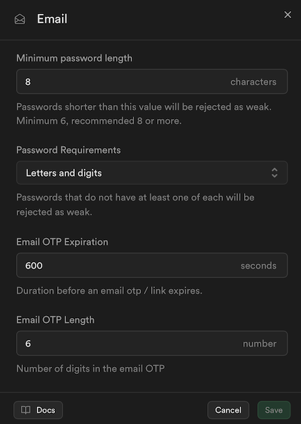 Password Setup